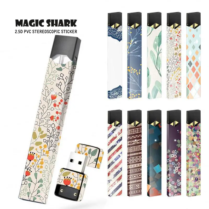 

Magick Shark New Stereo China Tribal Leaf Film Sticker Skin Case Cover For Juul Electronic Cigarette Sticker