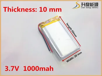 

1000 mah lithium-ion polymer battery 3.7 V 102050 KTV household battery wired microphone amplifier audio computer microphone