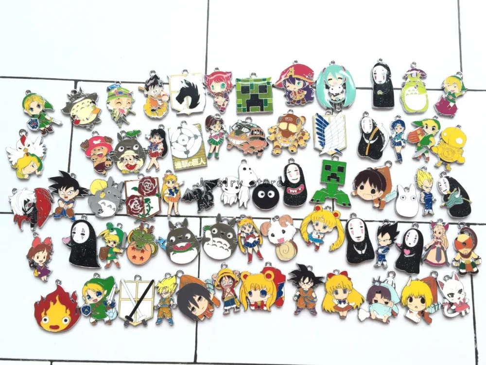 20pcs Cartoon anime Enamel Metal Charms Pendants DIY Jewelry Making