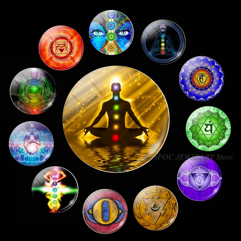 5 шт./компл. магический знак Zen Religion ювелирные изделия 25 мм Стеклянные Кабошоны
