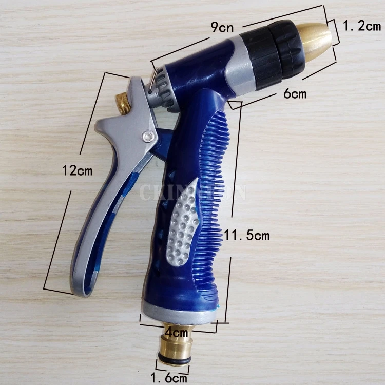 100 шт./лот Полив сада высококачественный водяной пистолет Регулируемый латунный патрубок высокого давления струи воды очистка