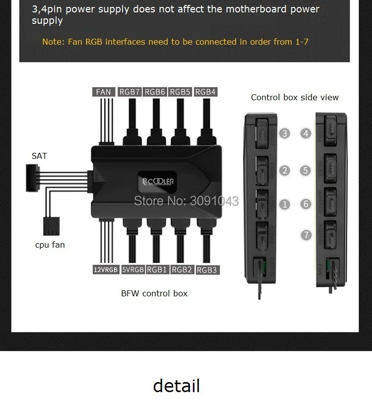 PcCooler 5/упаковка 120m RGB 12V 5V pc Вентилятор 4pin PWM тихий кулер для процессора жидкостный кулер 12 СМ Компьютер охлаждающий вентилятор с контроллером