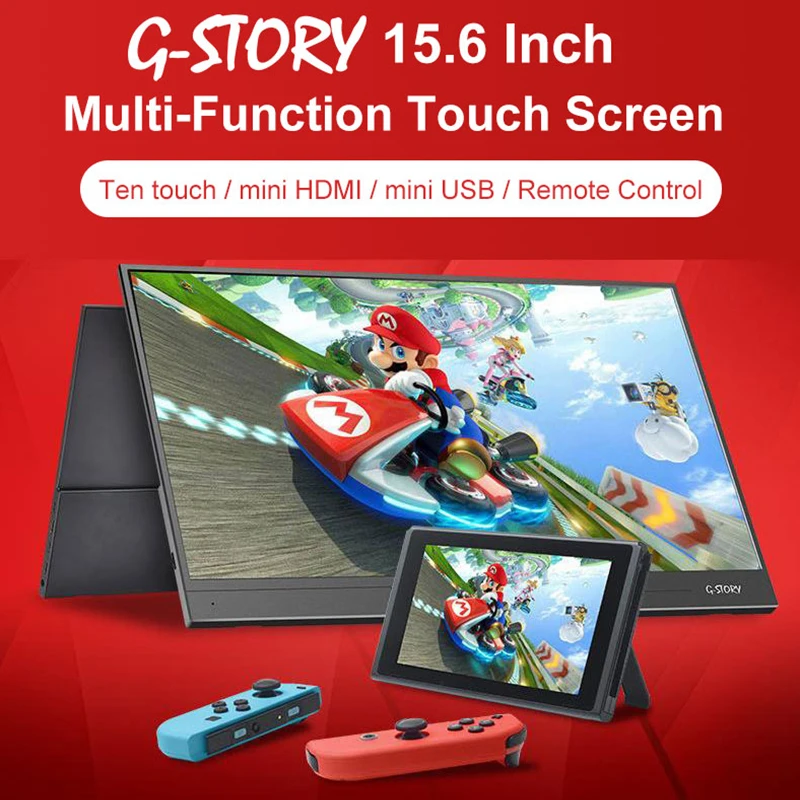 

G-STORY 15.6 Inch Ultrathin HDR 4K IPS Panle Portable Monitor Built-In Speakers For Laptop,Xbox,Switch And Ps4
