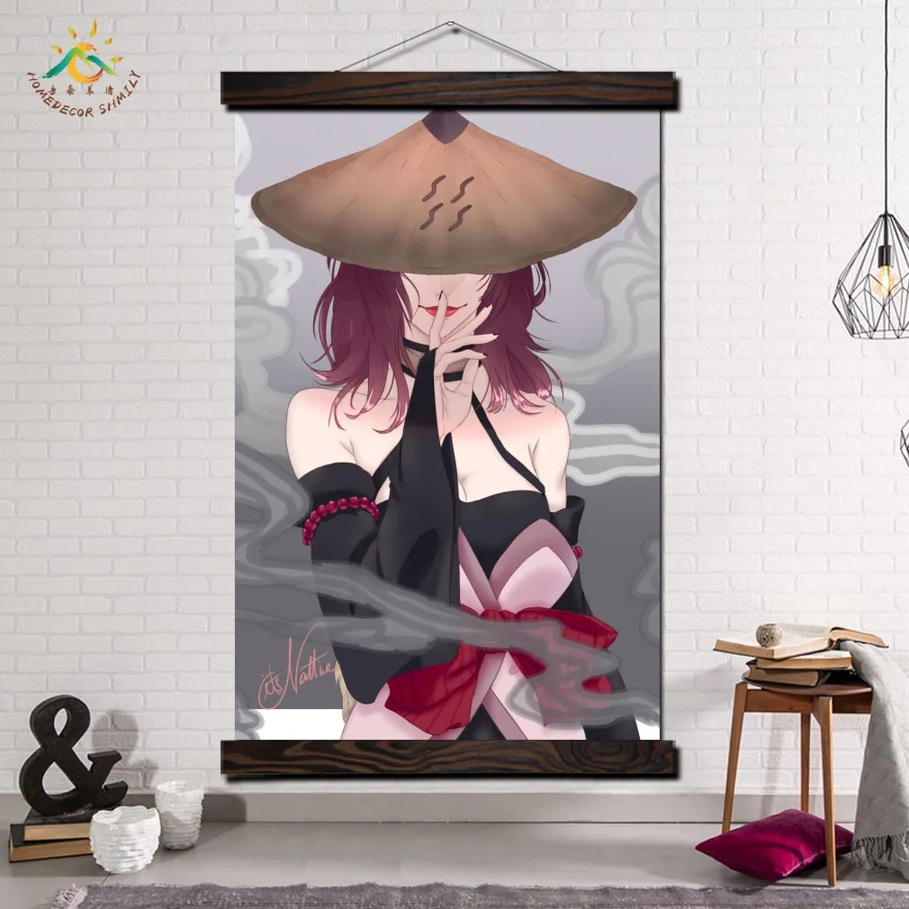 

Japanese Naruto Anime Girl Vintage Posters and Prints Scroll Painting Canvas Art Wall Pictures Frame Painting Home Decoration
