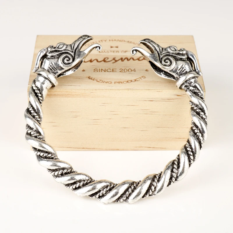 Dongsheng Jewelry браслет и древних цвет голова дракона Viking скандинавской ювелирные