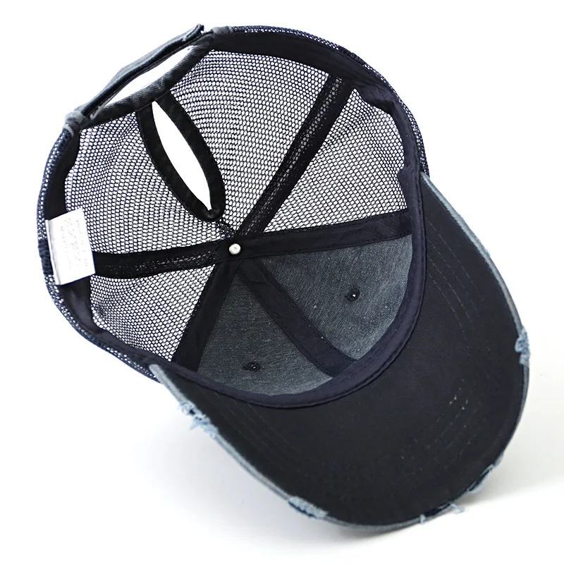 Ponytail Baseball Cap For Women Breathable Mesh Snapback Hat_voghion.com