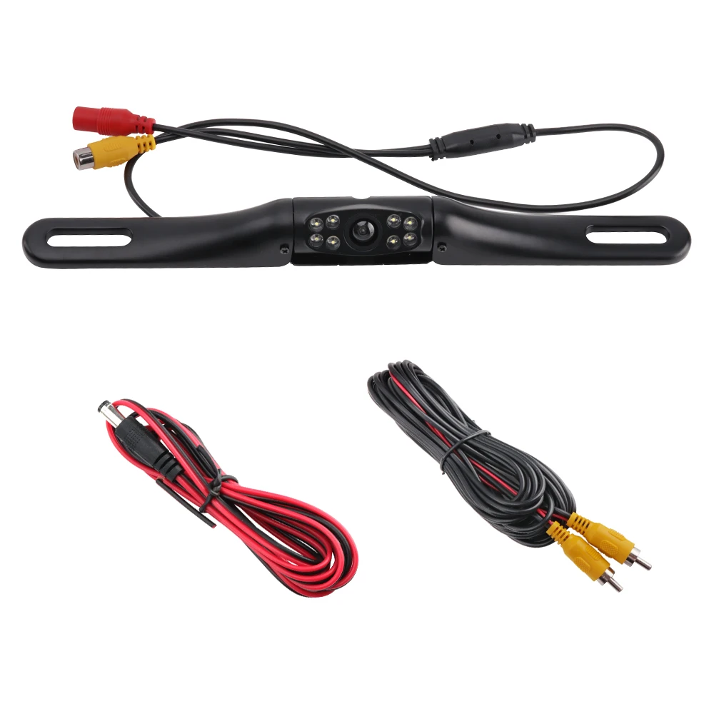 

BORUiT Car Rear View Camera License Plate Frame HD Back Front Side View 170 DG Color 7 Infrared LED Waterproof Night Vision