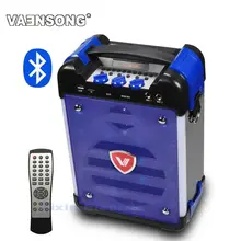 VAENSONG K6 High-Power HiFi Portable Bluetooth Speaker Subwoofer Supports USB Disks And Microphone Has FM Radio LED Lantern Blue