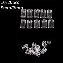 10/20 pces 3mm 5mm plástico claro diodo emissor de luz led abajur protetor