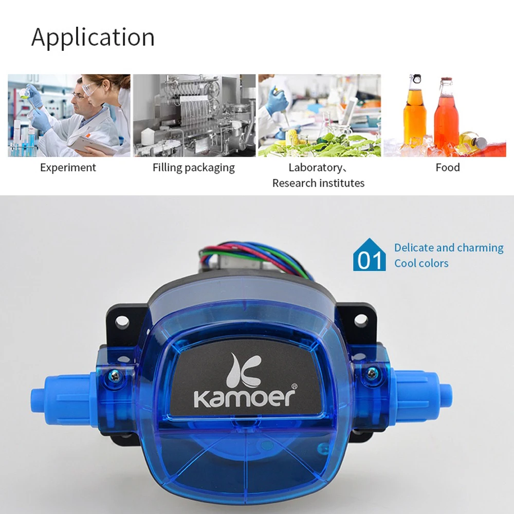 Kamoer ХL миниатюрные перистальтический насос шаговый двигатель высокой точности 12/24 V 1800 мл/мин. Высокая точность повторяемости долгий срок службы
