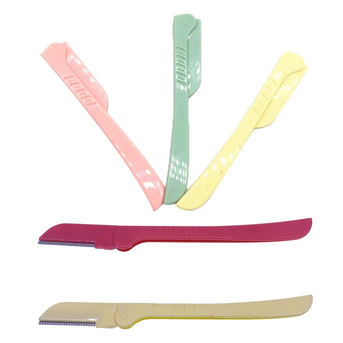 

5pcs Women Facial Razor Eyebrow Trimmers Blades Shaver Portable Folding Eyebrows Blade Kit Random Colors Stainless Steel Knife