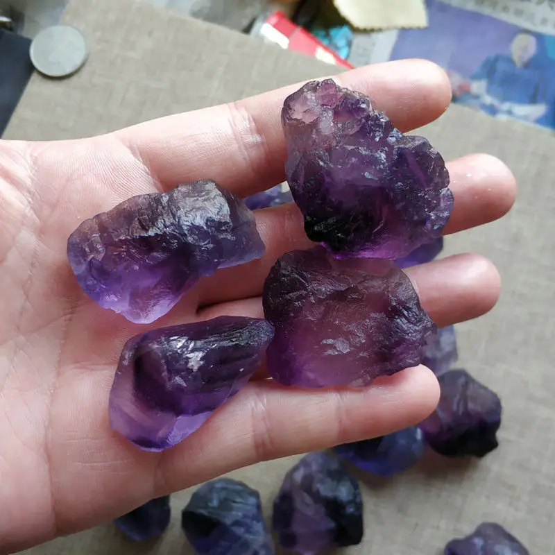 Wholesale 100g Natural Rare Purple Fluorite Crystal Rough Stone Rocks