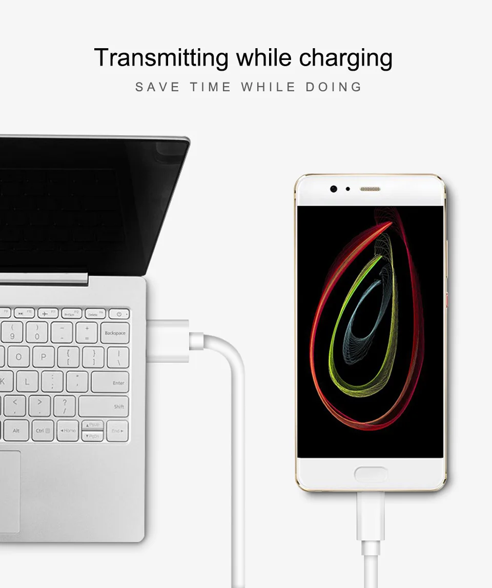 5V2A Micro iOS usb Cable 1m 2m 3m Fast Charging Cables Mobile Phone Android Charger Cord Data Wire Blavk and White (9)