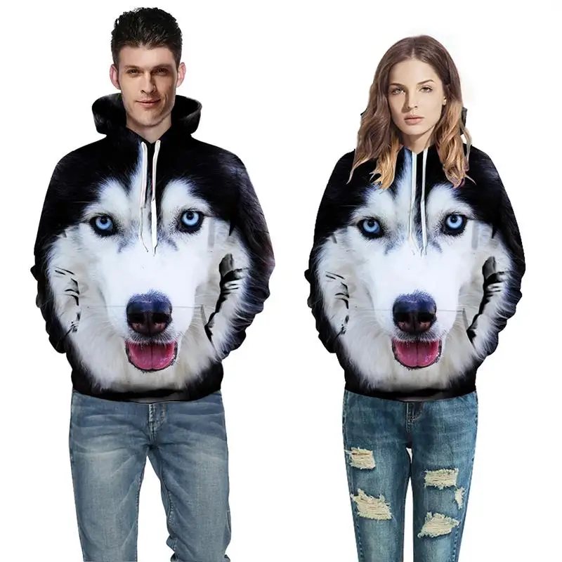  Raisevern Cute Husky 3D Dog Print Hoodies Unisex Sweatshirts Harajuku Tracksuits Streetwear Pullove