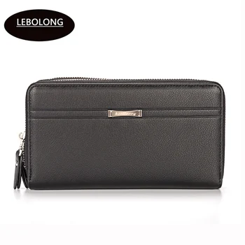 

Lebolong Hot Sale Men Clutch Wallet Long Notecase Luxury Male High Quality PU Leather Wallet Men Zipper Purse Card Coin Pocket