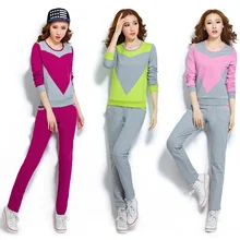 Однотонная толстовка с длинными рукавами и круглым вырезом и штаны 2 шт. женский высококачественный спортивный костюм больших размеров женский спортивный костюм