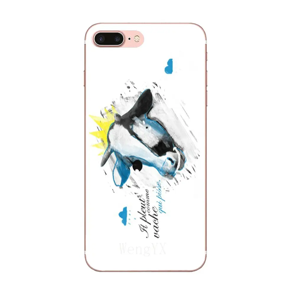 Белый черный Vache корова Мягкий индивидуальный рисунок для Apple iPhone 4 4s 5 5C 5S SE 6 S 7 8 Plus