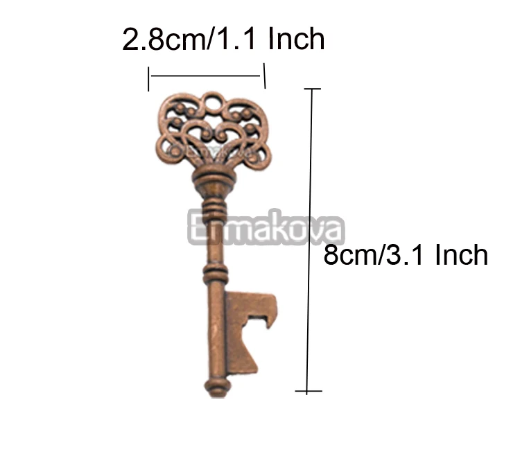 ERMAKOVA набор из 50 винтажных металлических ключей, открывалка для бутылок, сделай сам, для свадебной вечеринки, для гостей, деревенский Свадебный декор