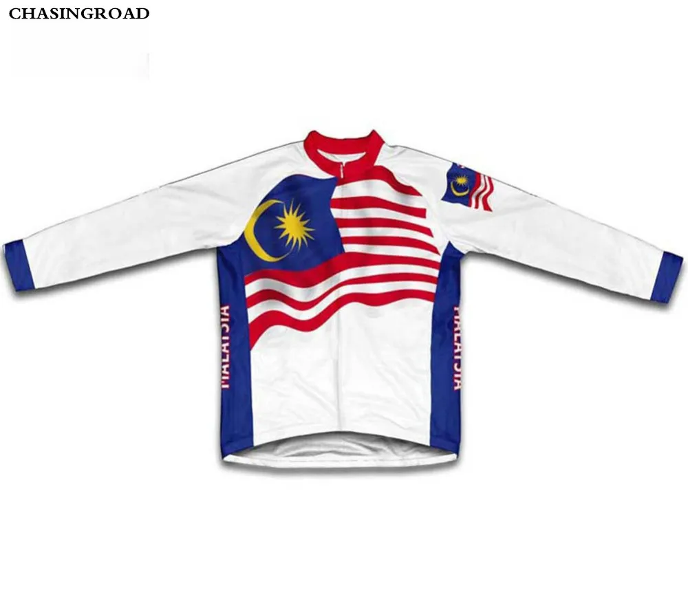 

Malaysia Flag Long Sleeve Winter Thermal Cycling Jersey Super Warm Cycling Sportswear