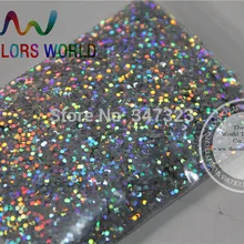 Порошок блеска серебристого цвета лазера 1,5 мм, голографический блеск для геля ногтя или другого украшения