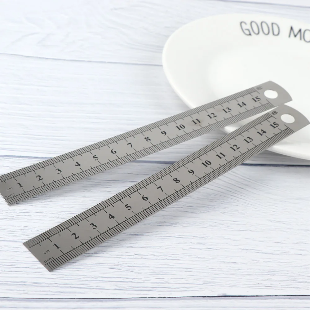

1Pc 15cm 6 Inch Stainless Steel Straight Ruler Precision Double Sided Drafting Supplies Home improvement tools