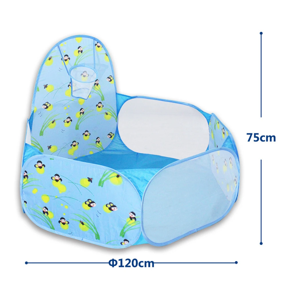 Fun Pop Up Ball Pit Pool Toddler Baby Play Tent Playhouse Playpen with Basketball Hoop Developmental play Game Toy 120CM/ 47''