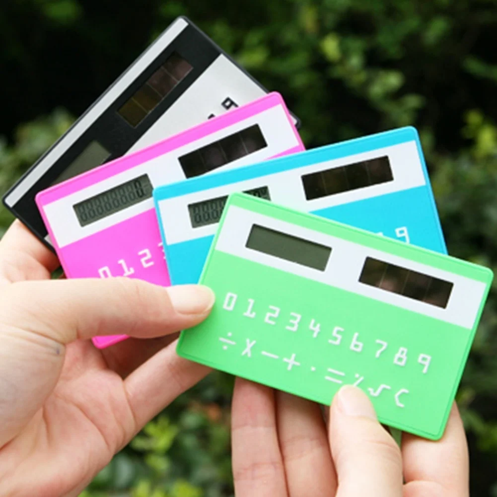 

Hot Stationery Card Portable Calculator Mini Handheld Ultra-thin Card Calculator Solar Power Small Slim Pocket Calculator