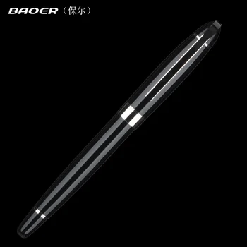 

Baoer 517 Black dark Medium Nib Business office Roller ball Pen Advertising gift pen