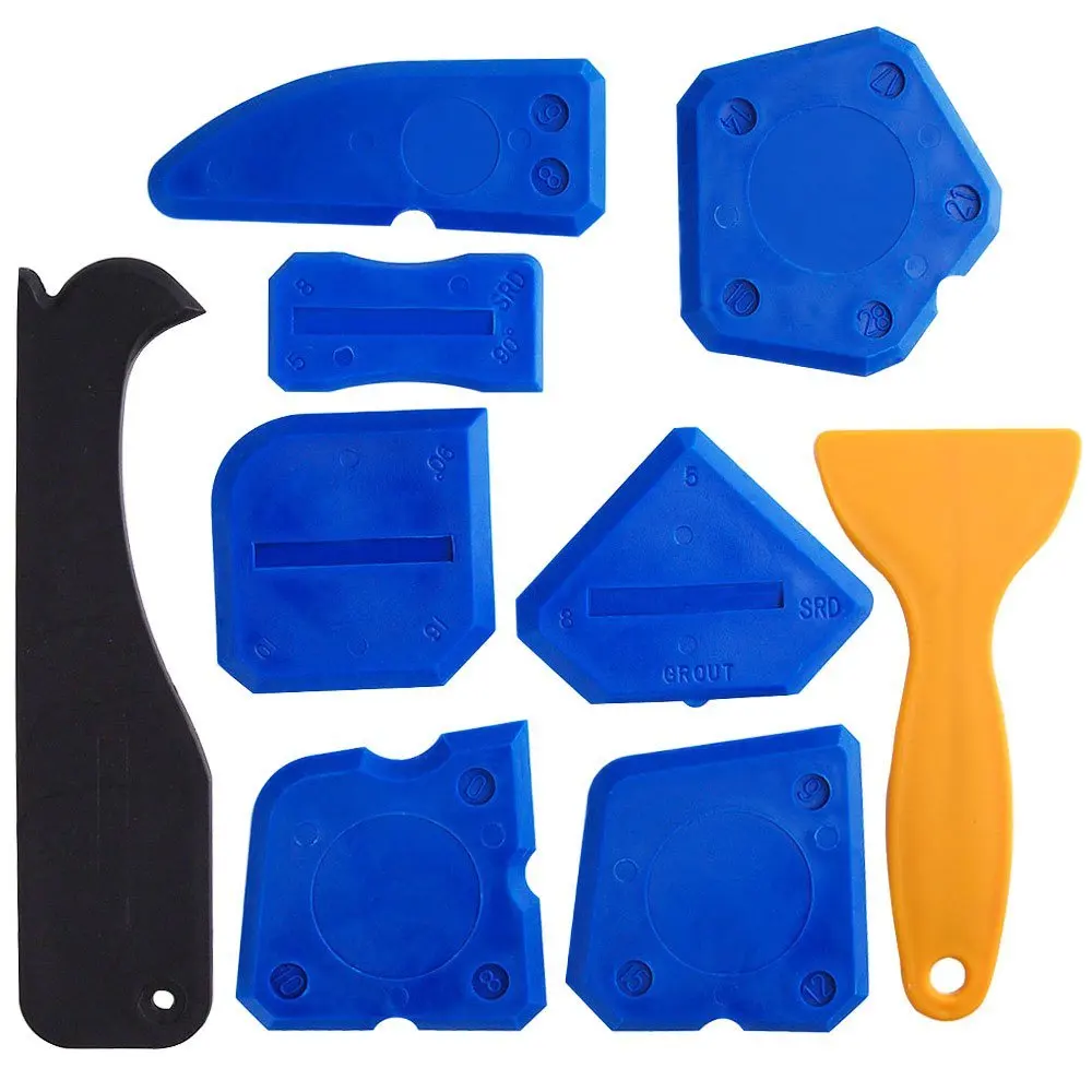 

Free Shipping 9 Pieces Sealant Tools Caulking Kit Silicone Sealant Scraper Sealant Finishing Tool Caulking Tool Kit