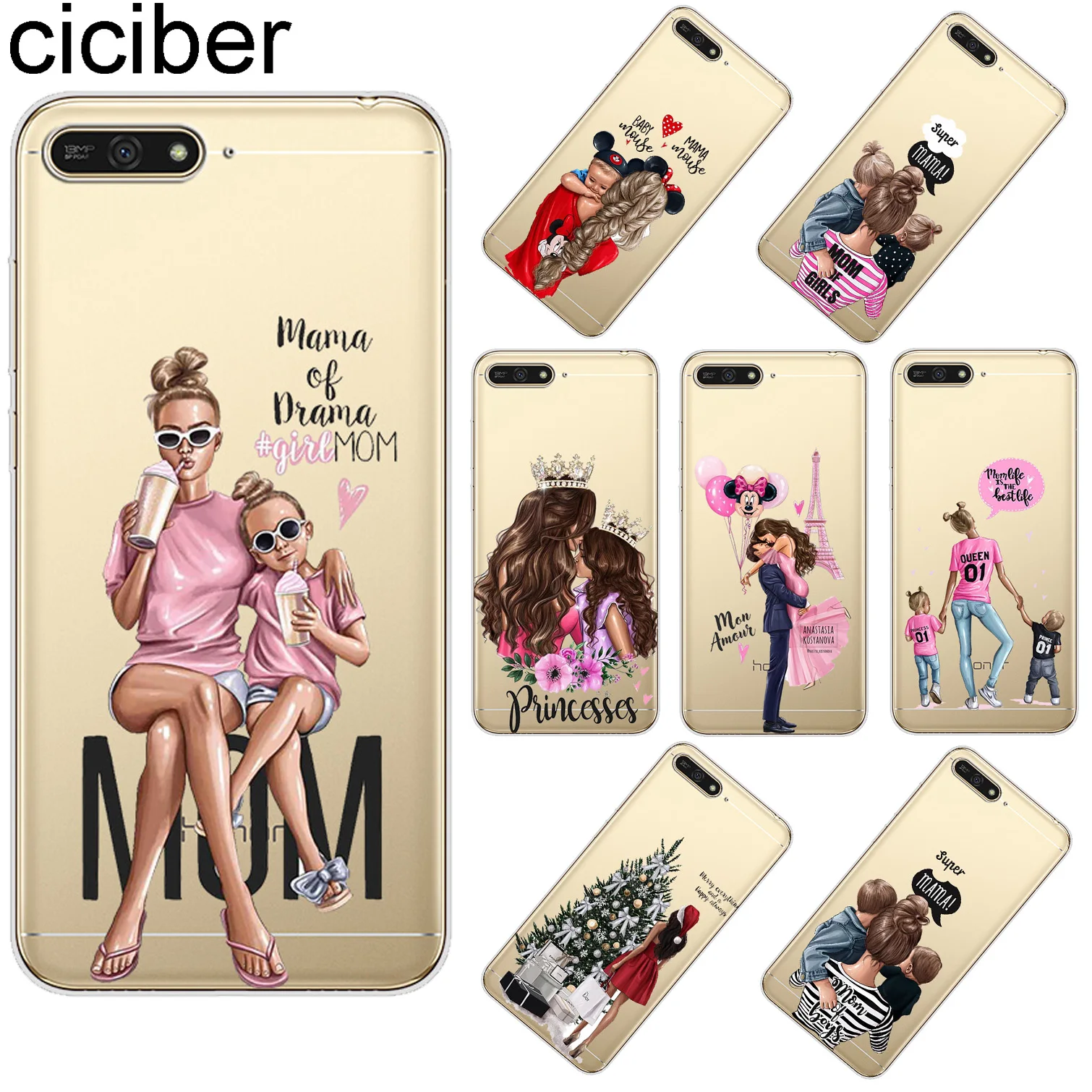 

ciciber For Huawei Y9 Y7 Y6 Y5 Y3 Prime Pro 2019 2018 2017 Back Cover Soft Silicone TPU Super Mom Girls Phone Cases Fundas Coque