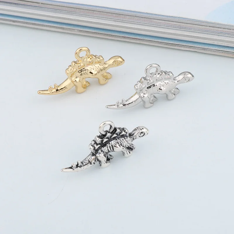 

5pcs Cute Ancient Silver Dinosaur Alloy Charms Jewelry Findings Stegosaurus Animal Dangle Earring Necklace Bracelet Make C263