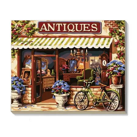 

MaHuaf-X395 European hut painting by numbers on canvas wall pictures coloring by numbers with acrylic paints for home decor