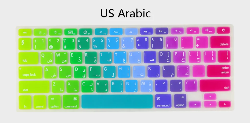 Силиконовая, в цветах радуги крышка клавиатуры для Apple macbook Air 13 дюймов защитные наклейки для mac book ноутбук пленка