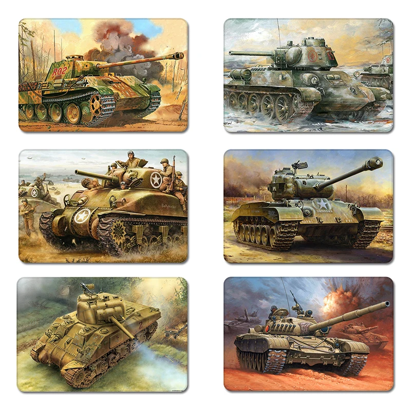 

Vintage Retro Design World War 2 WWII Tanks Nature Rubber Table Mouse Pad Laptop Computer Enclosure Mousepad Mat
