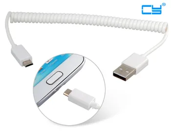 

White 10ft 3m Micro USB 5pin to USB 2.0 Stretch Data Charge Cable for Samsung S4 i9500 S5 i9600 Note2 N7100 Note3 N9000 & Tablet