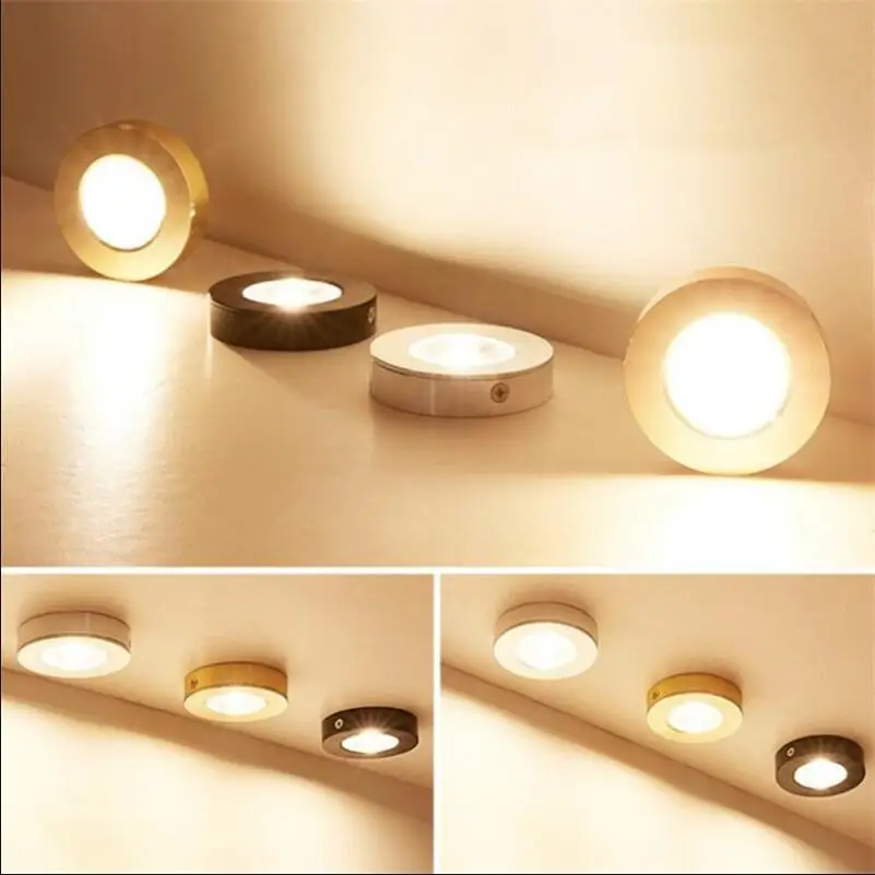 10 шт. COB LED Puck light 7 Вт 12 Ультра тонкая круглая светодиодная подсветка под шкаф