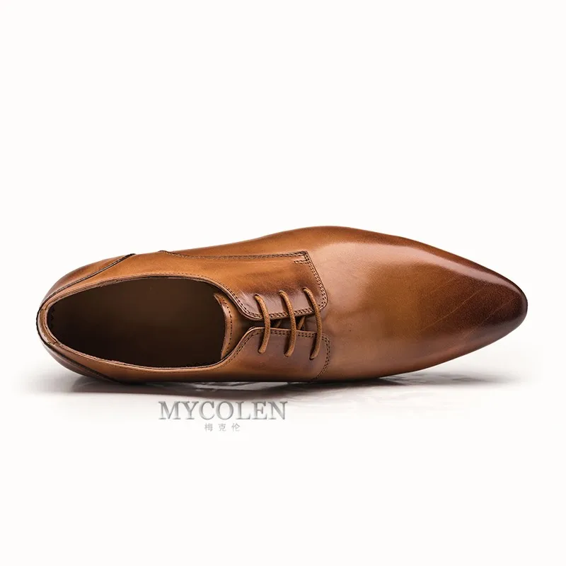MYCOLEN/брендовые Мужские модельные туфли из натуральной кожи; Роскошные модные дизайнерские мужские туфли; повседневная мужская обувь; zapatos