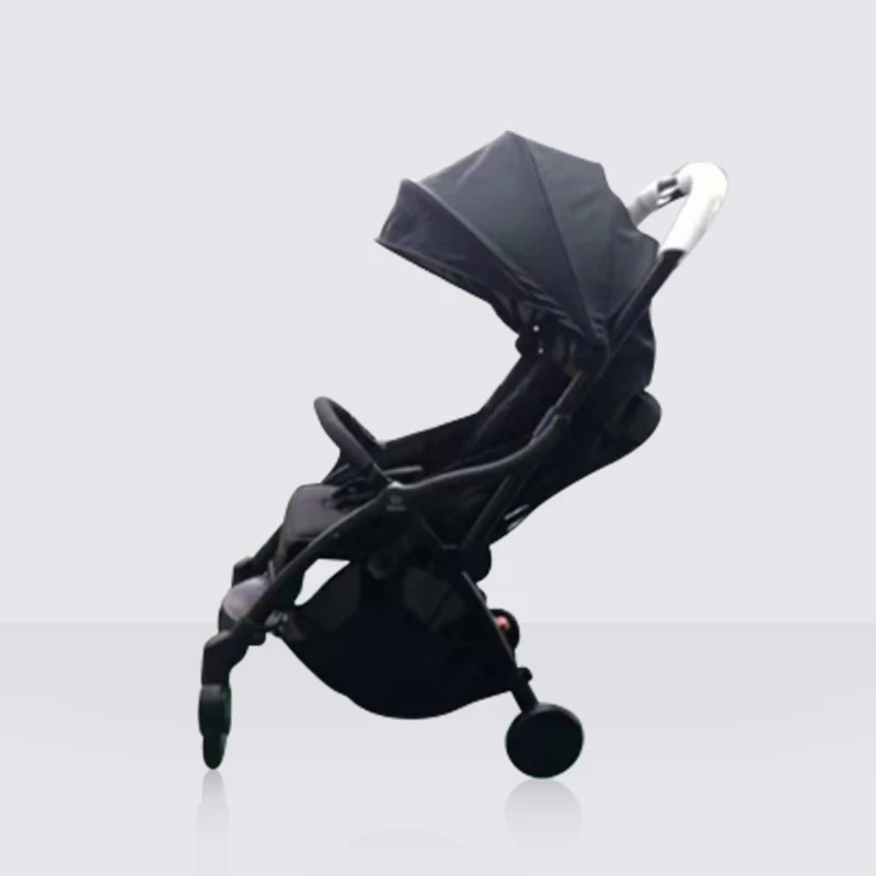 Детская коляска, переносная Складная коляска для сидения, светильник, тележка с автоматическим складыванием и закрыванием, детская коляска - Цвет: Черный