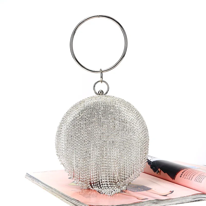 Женская вечерняя сумка-клатч со стразами свадебная кисточкой кольцо кошелек выпускного бала сумочка вечерние рюкзак
