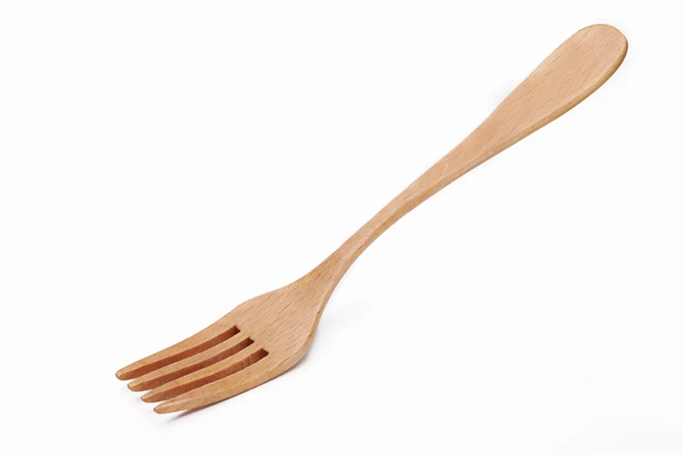 Set of 6 Wooden Forks for Pasta Dessert Salad Brief Style 4 teeth Beech Wood Forks Flateware Kitchen Tools Tableware Accessories (3)