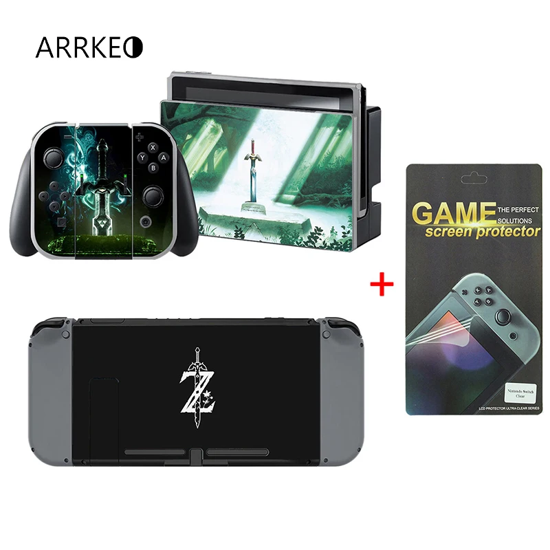 

ARRKEO Breath of the Wild Protective Film Vinyl Decal Cover Skin Sticker for Nintend Switch NS Console For Joy-Con Controller