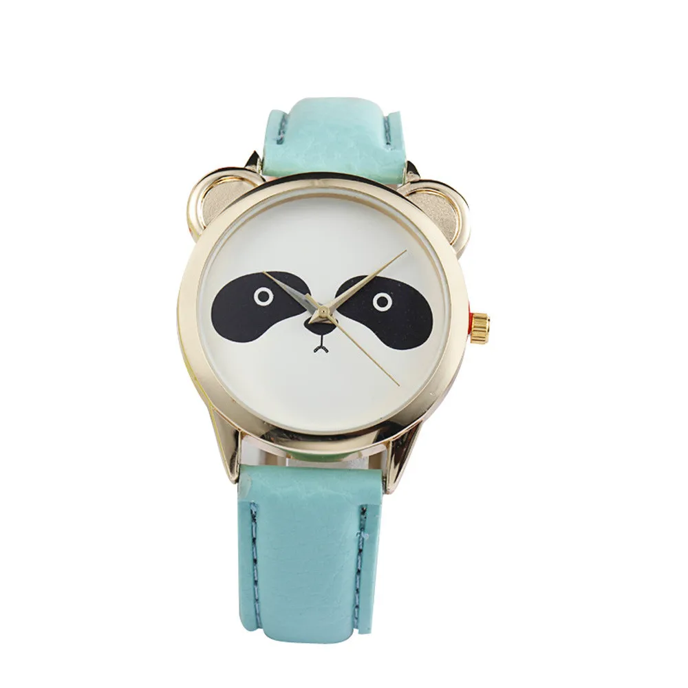 

Lovely Panda Face New Fashion Women Girl Watch Leather Band Analog Alloy Quartz Wrist Watch Ladies Casual Dress relogio #E