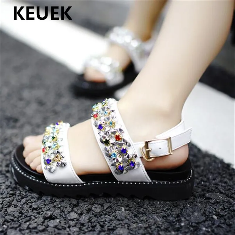 

New Children Rhinestone Gladiator Shoes Girls Student Party Dance Toddler Princess Open toe Beach Shoes Kids Summer Sandals 02