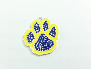 

New Design ! 41mm*40mm 10pcs/lot Enamel / Rhinestone Paw Pendants