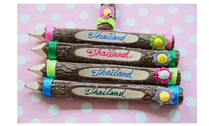 EZONE 1 шт. случайный цвет в стиле Юго-Восточной Азии, тайские карандаши, оригинальные сувениры, художественные цветные карандаши для рисования, принадлежности