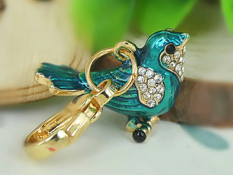 

Birds Car Small Keyring Fashion Jewelry Women Bag Rings Key Crystal Rhinestone Charm Pendant Key Chain Gift moda 2015