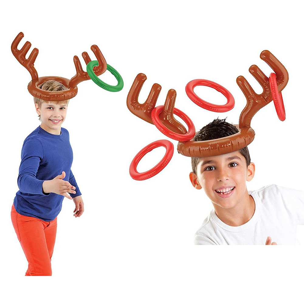 Рождественские надувные игрушки для детей и взрослых с оленем и рогом лося, вечерние рождественские украшения