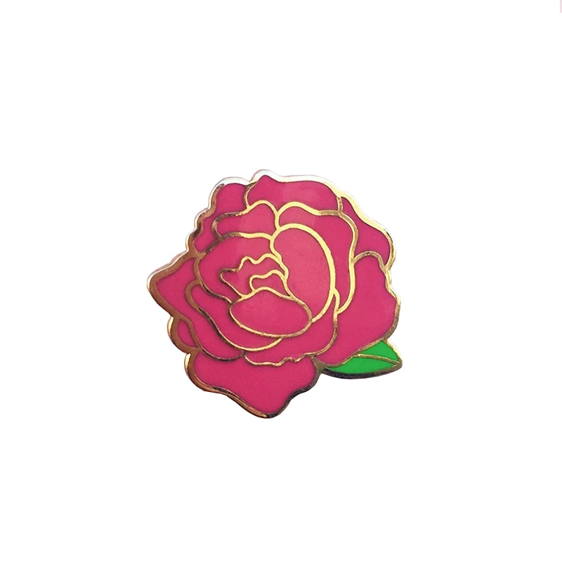 Peonía esmalte Pin|Alfileres e insignias| - AliExpress