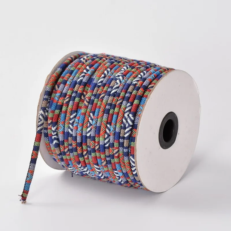50 ярдов/рулон 4/6 мм из веревочной ткани в этническом стиле Шнуры Веревки нитки для бижутерии, материал для рукоделия ожерелья Браслеты Ремесла поставок разноцветные