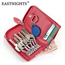 EASTNIGHTS, натуральная кожа, органайзер для ключей, Женский держатель ключей для автомобиля, сумка, Женский кошелек для ключей на молнии, мужской брелок для ключей TW2909